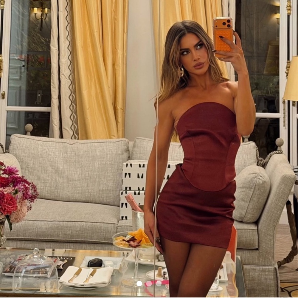 Camila Coelho Deep Red Strapless Top